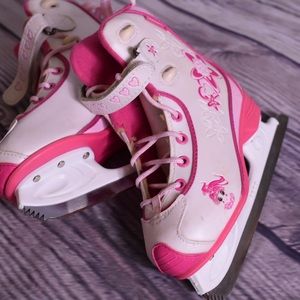 CCM Girls Ice Figure Skates Size 12J Pink/White